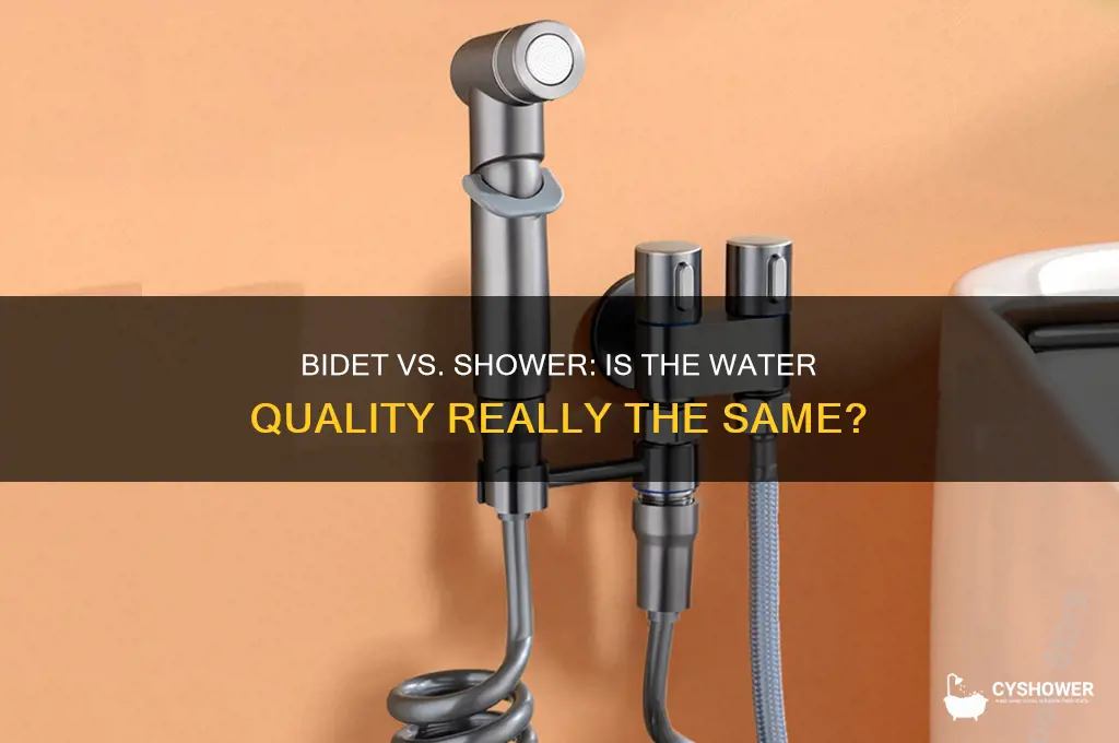 is water from a bidet the same as shower water