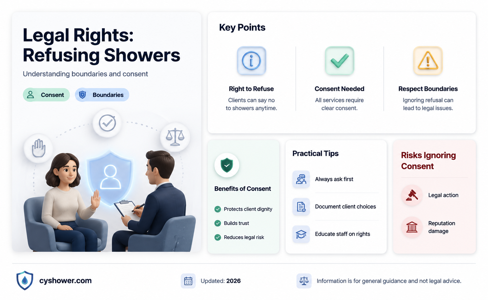 can clients legally refuse to take a shower