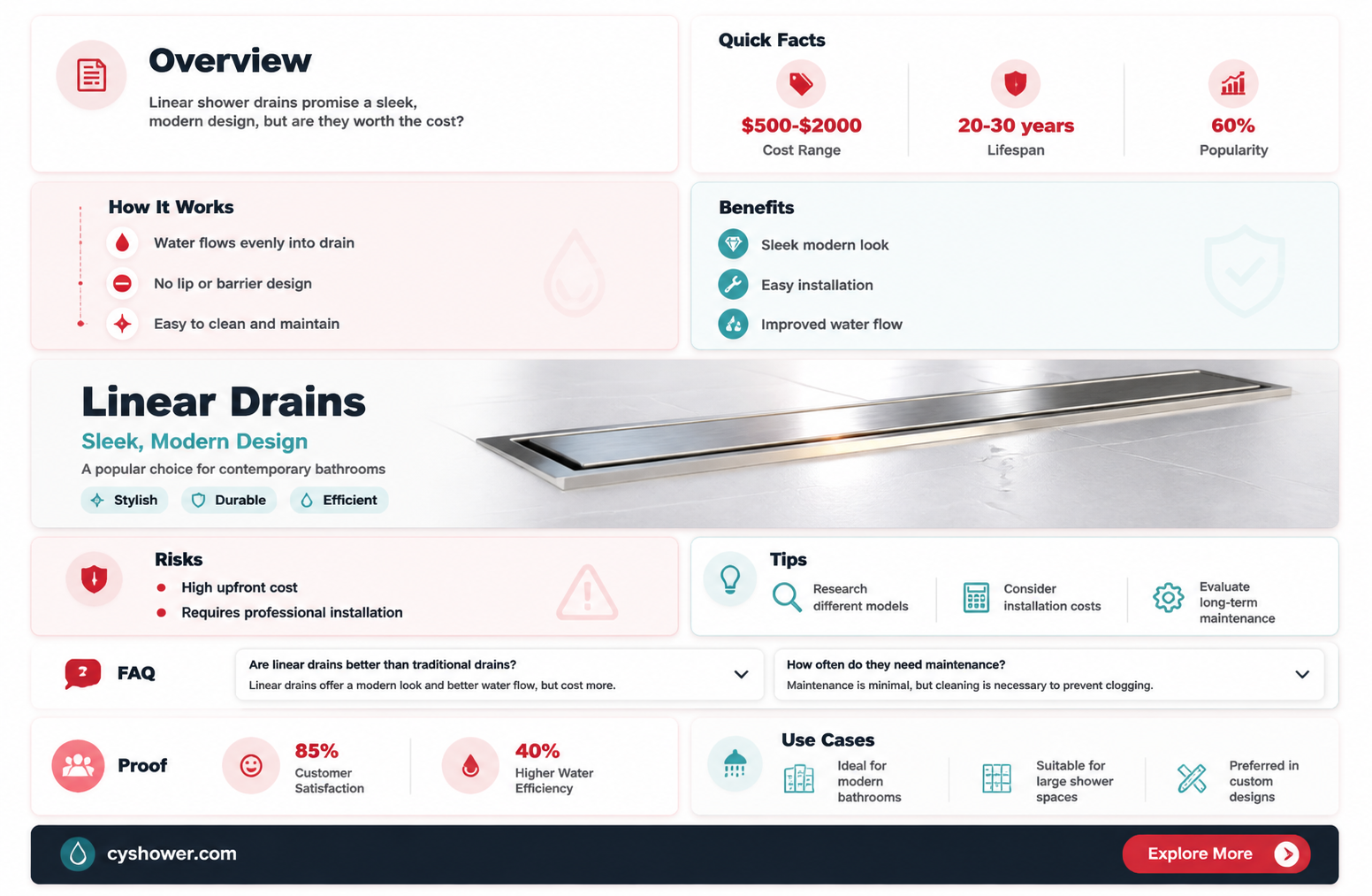 are linear shower drains better