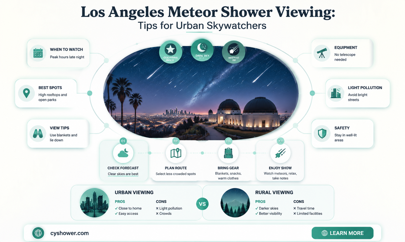 can i see the meteor shower in los angeles