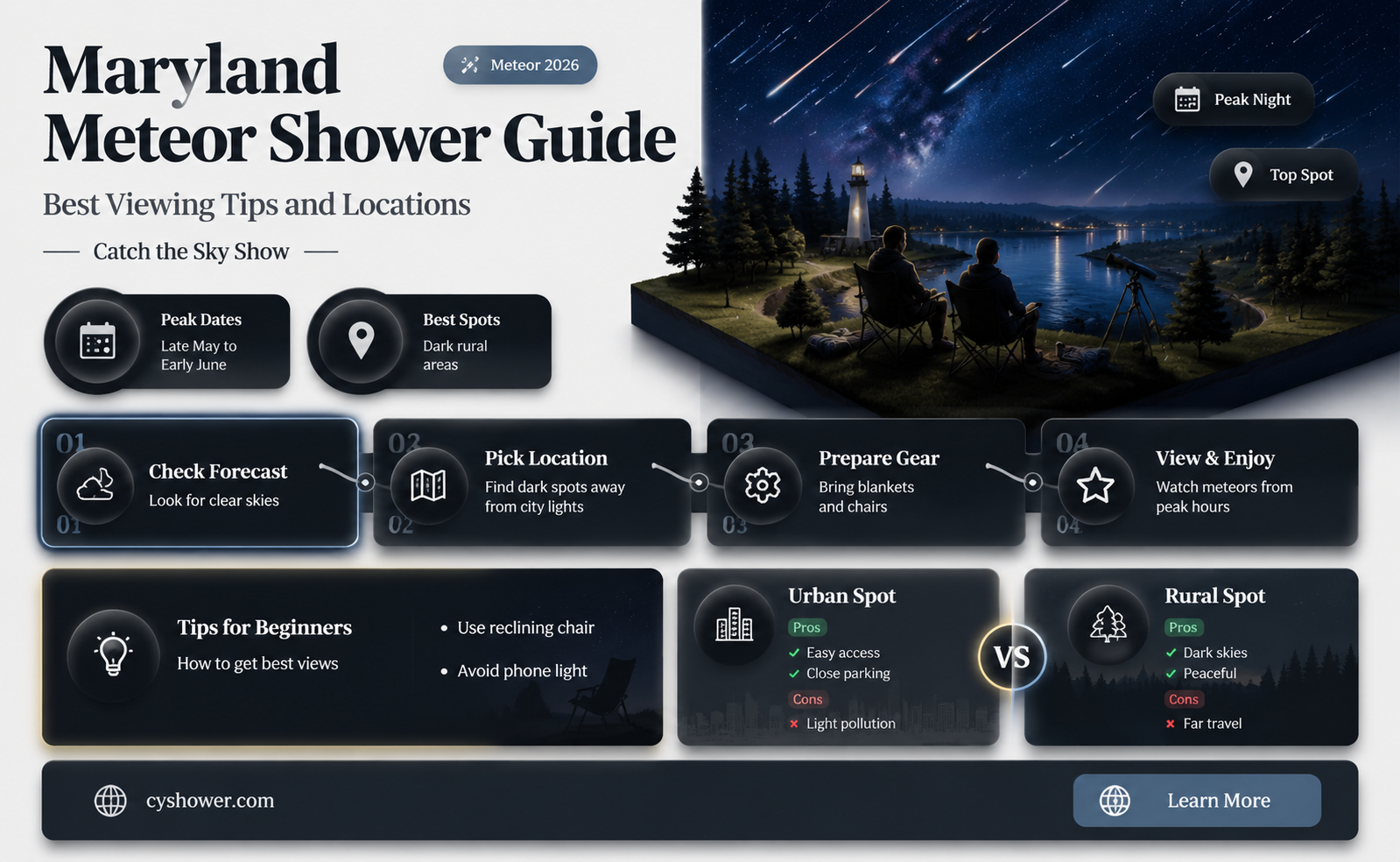 can i see the meteor shower in maryland