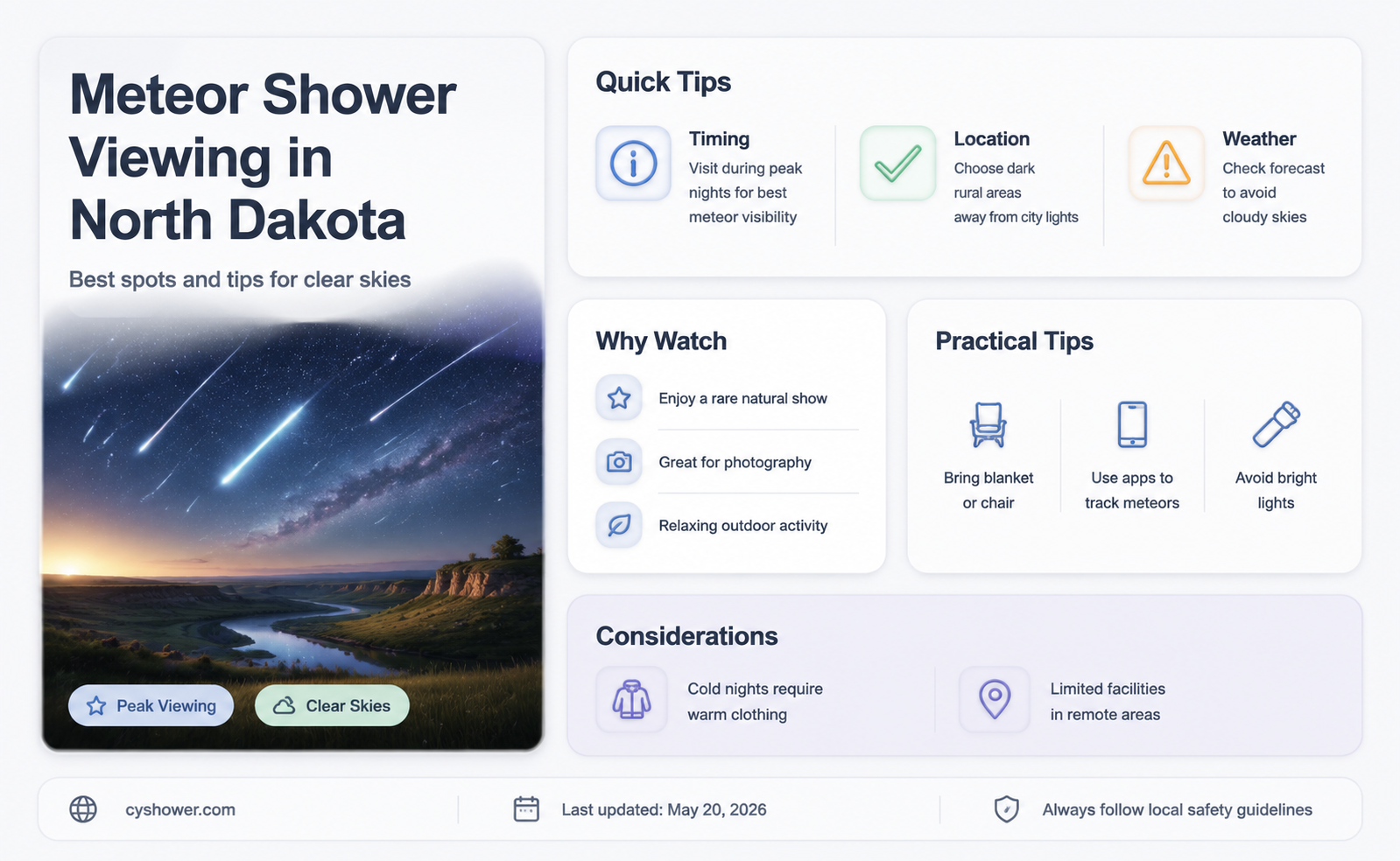 can i see meteor shower in north dakota