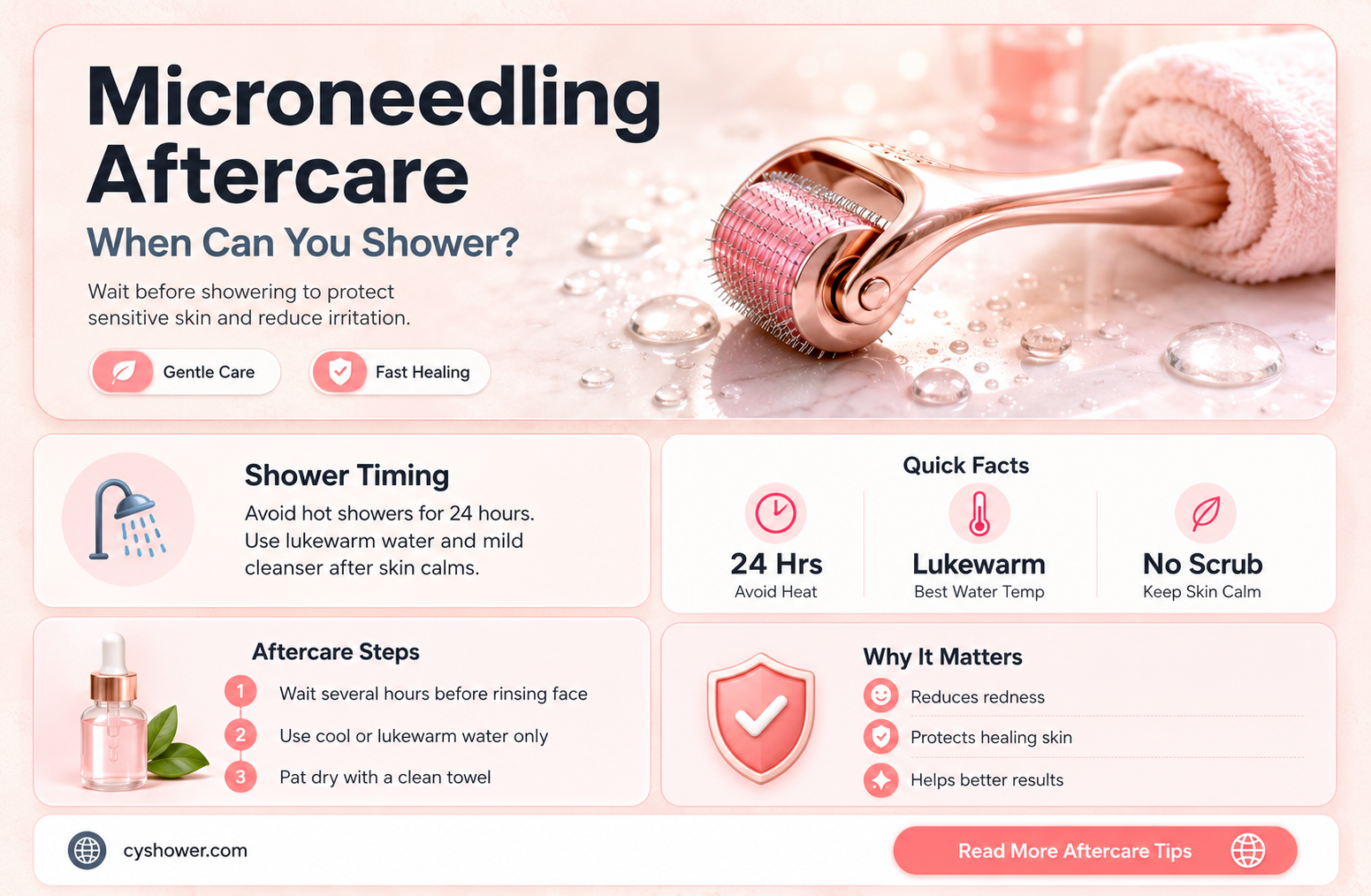 can i shower after microneedling face