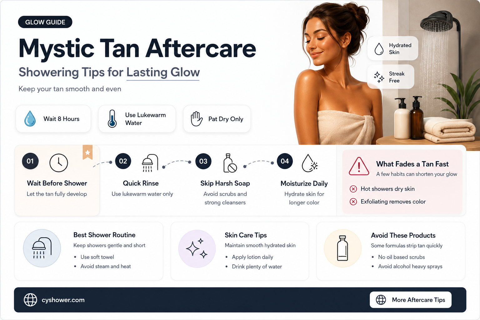 can i shower after mystic tanning