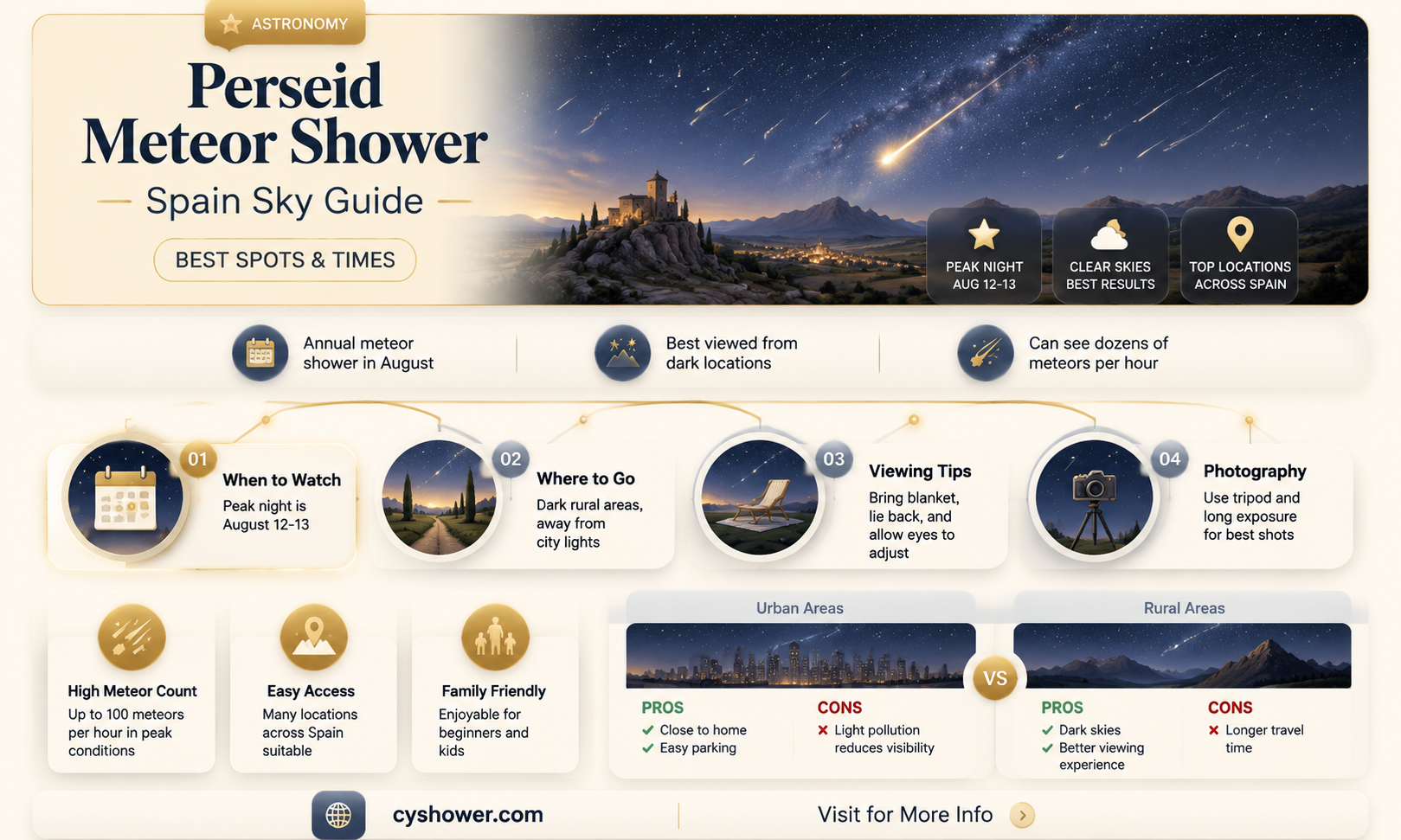 can i see the perseid meteor shower in spain