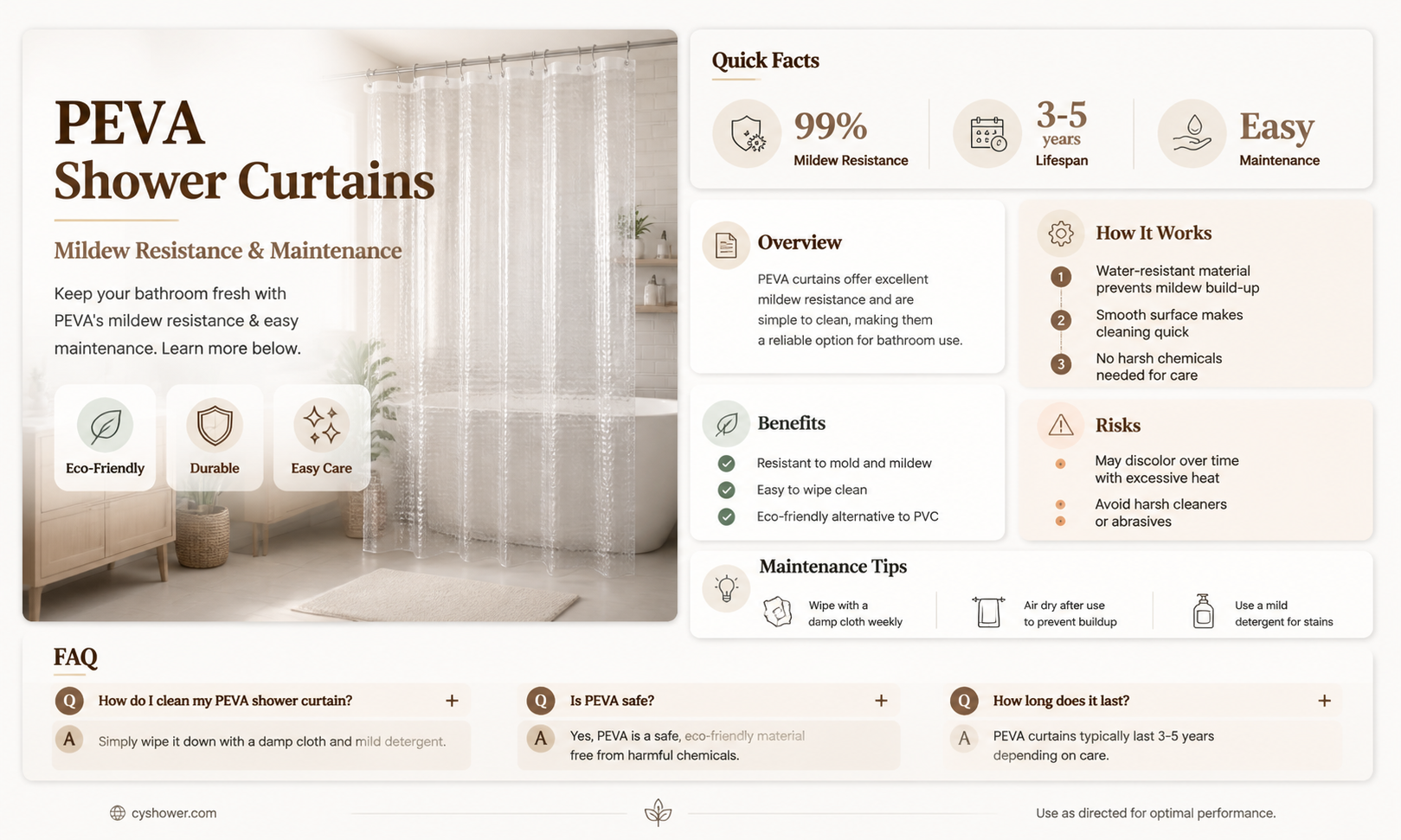 are peva shower curtains mildew resistant