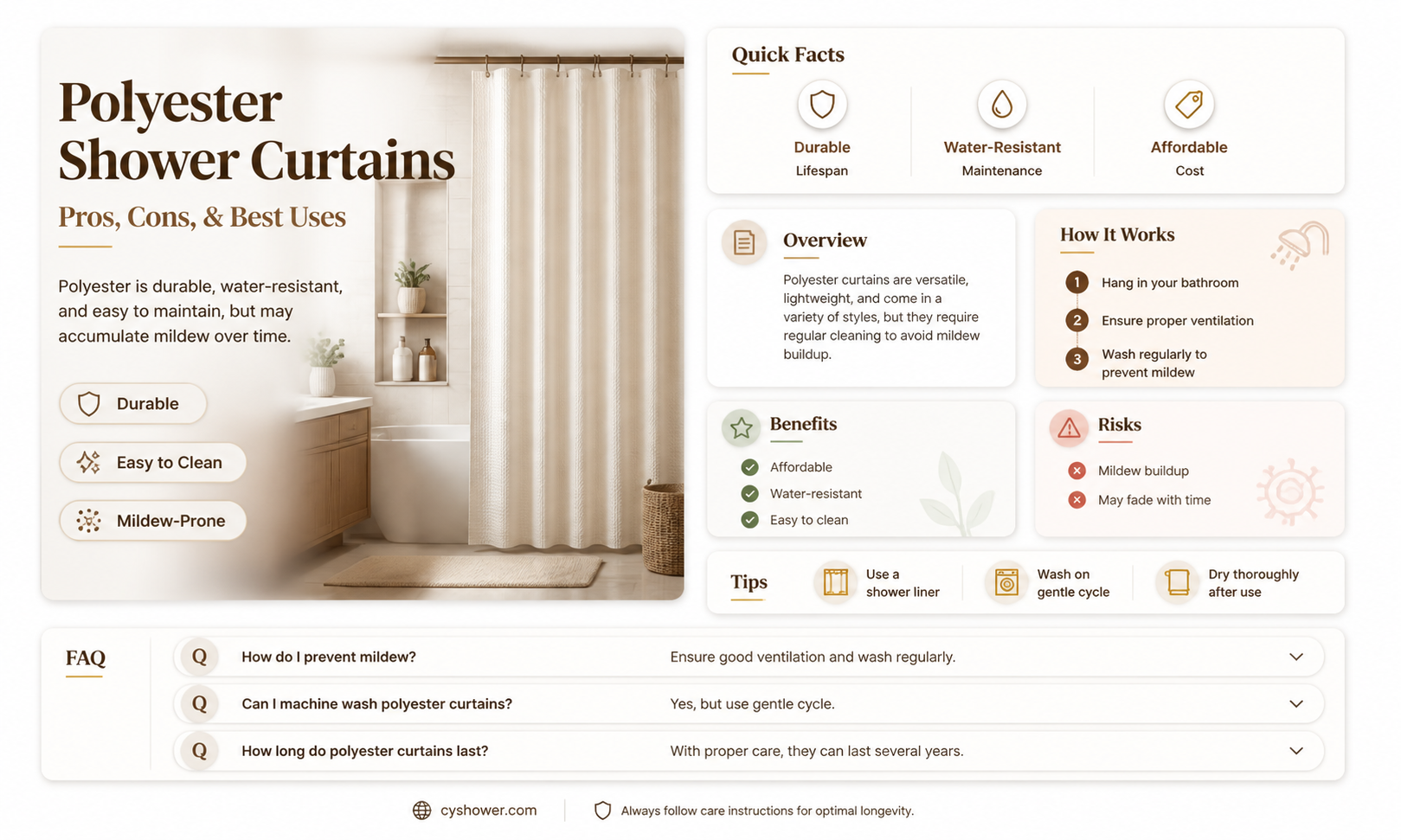 are polyester shower curtains good