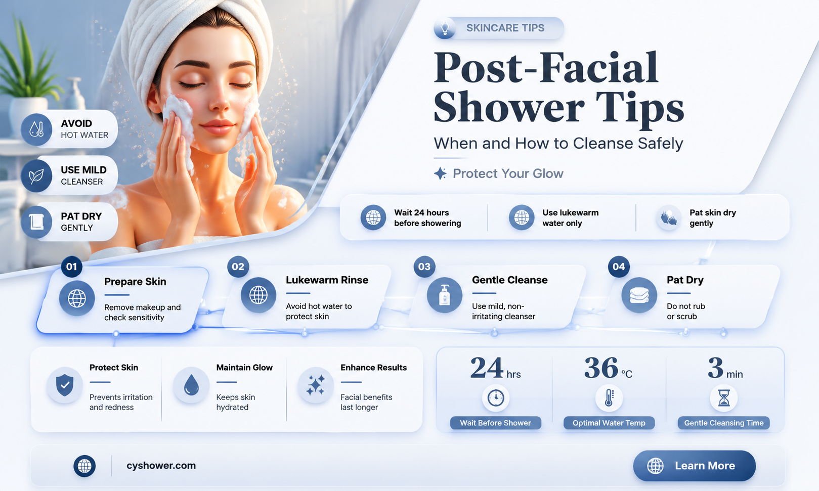 can i shower after getting a facial