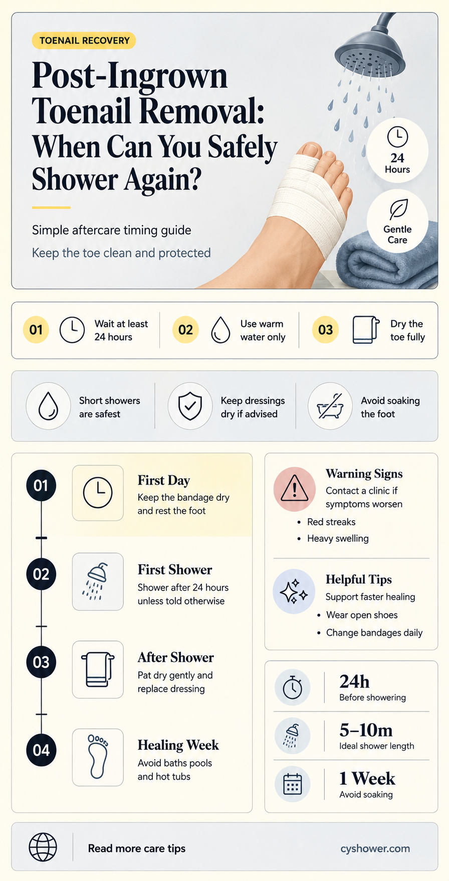can i shower after getting ingrown toenail removed