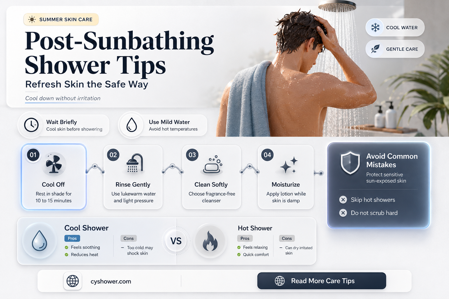 can i shower after sunbathing