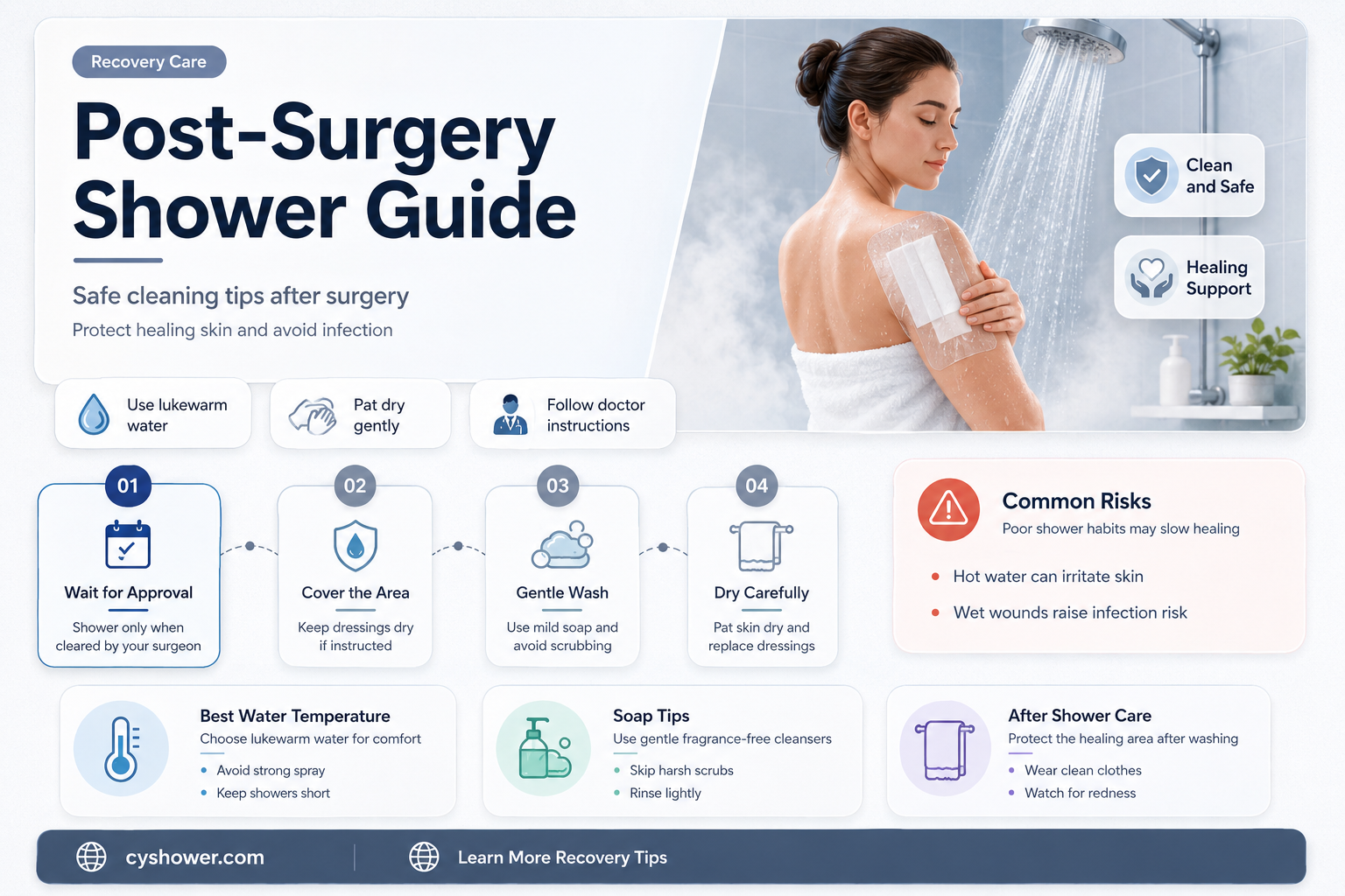 can i shower after surgery