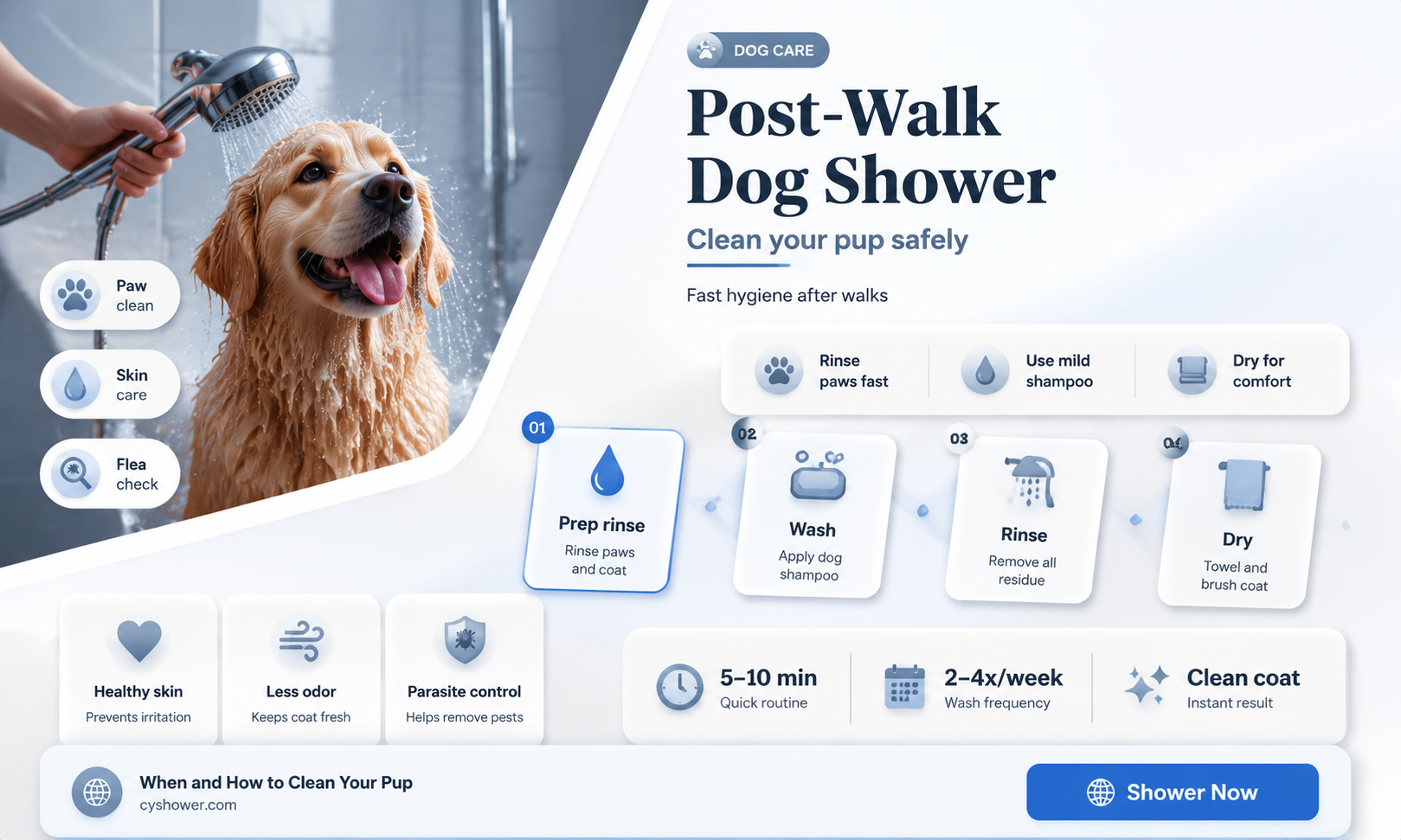 can i shower my dog after a walk