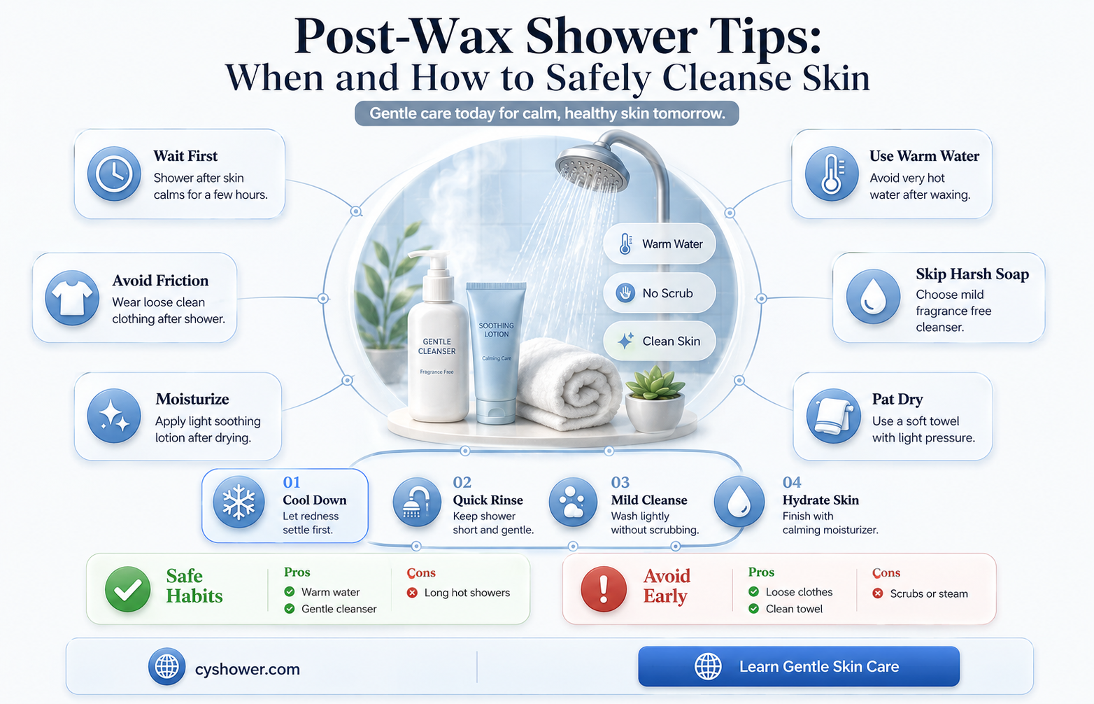 can i shower after i wax