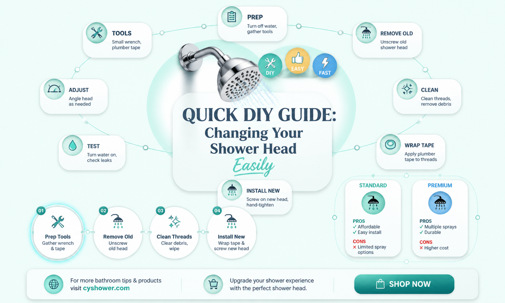 are shower heads easy to change