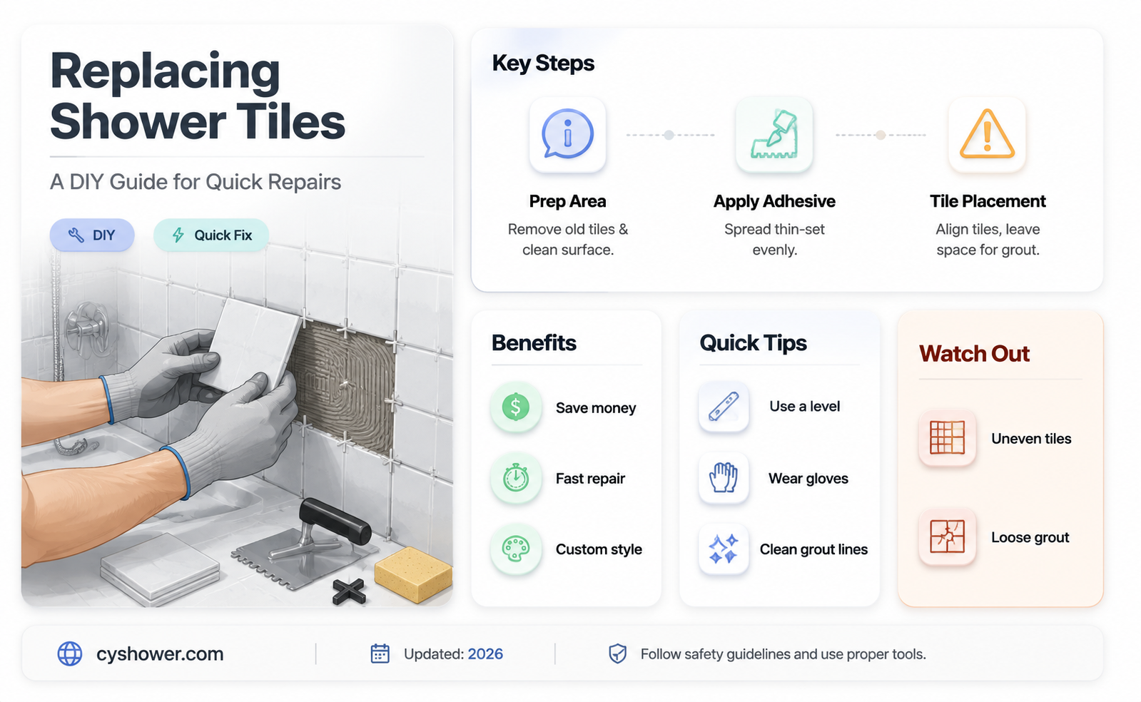 can a tile be replaced in a shower stall