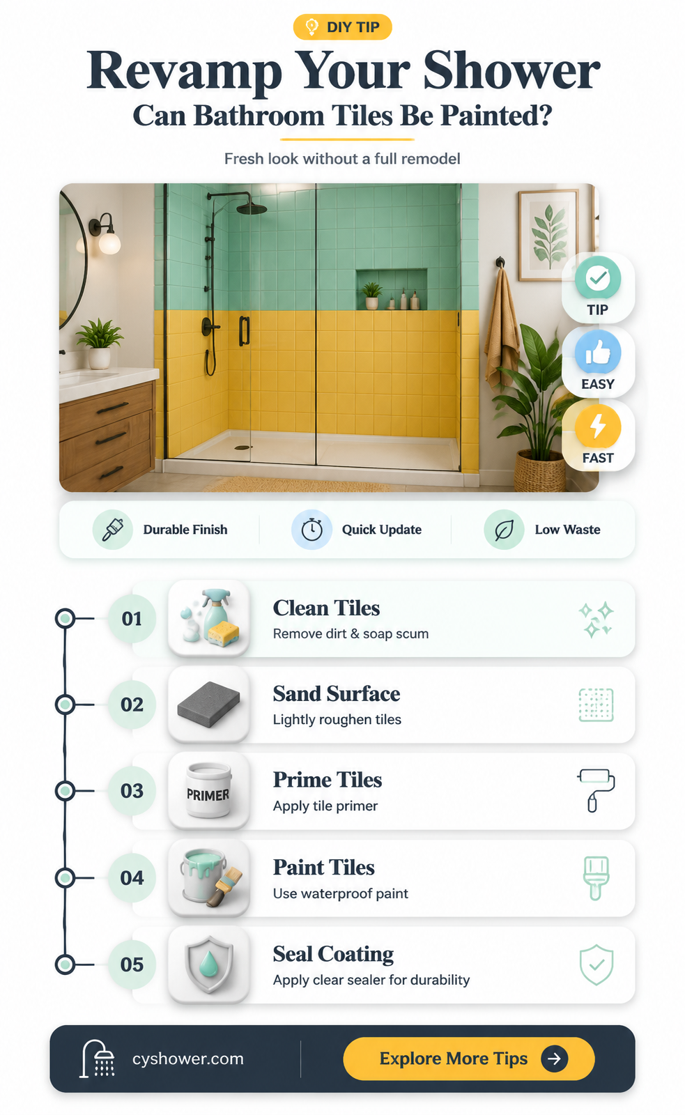 can bathroom shower tiles be painted