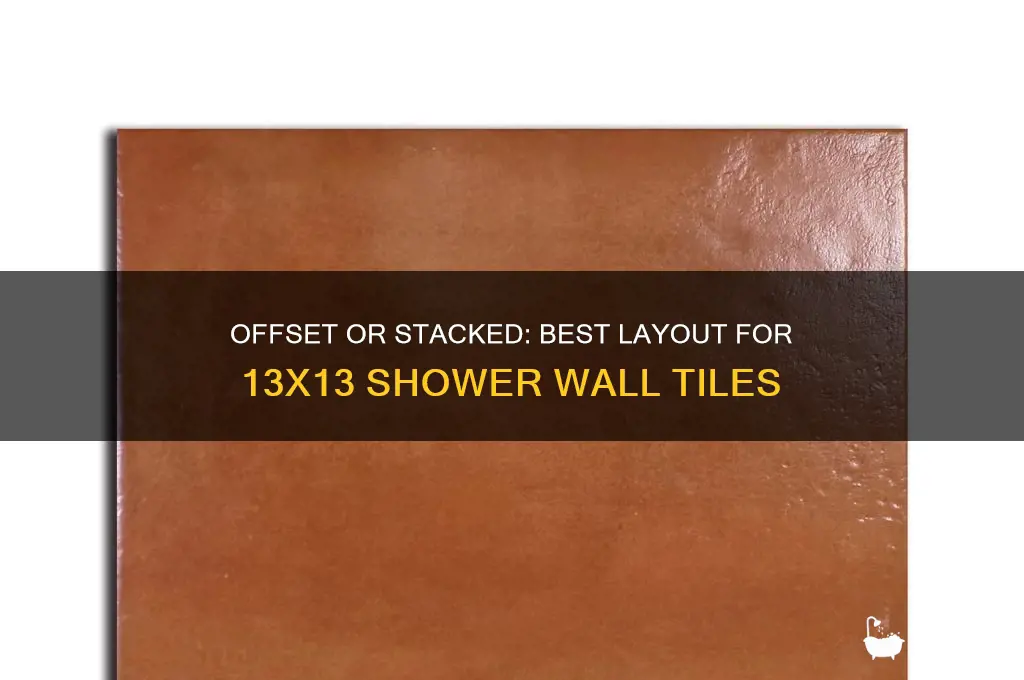 should 13x13 inch tile be offet on shower walls