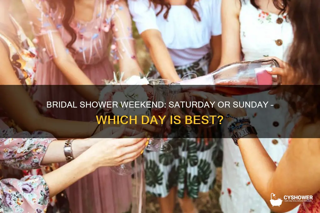 should a bridal shower be on a saturday or sunday