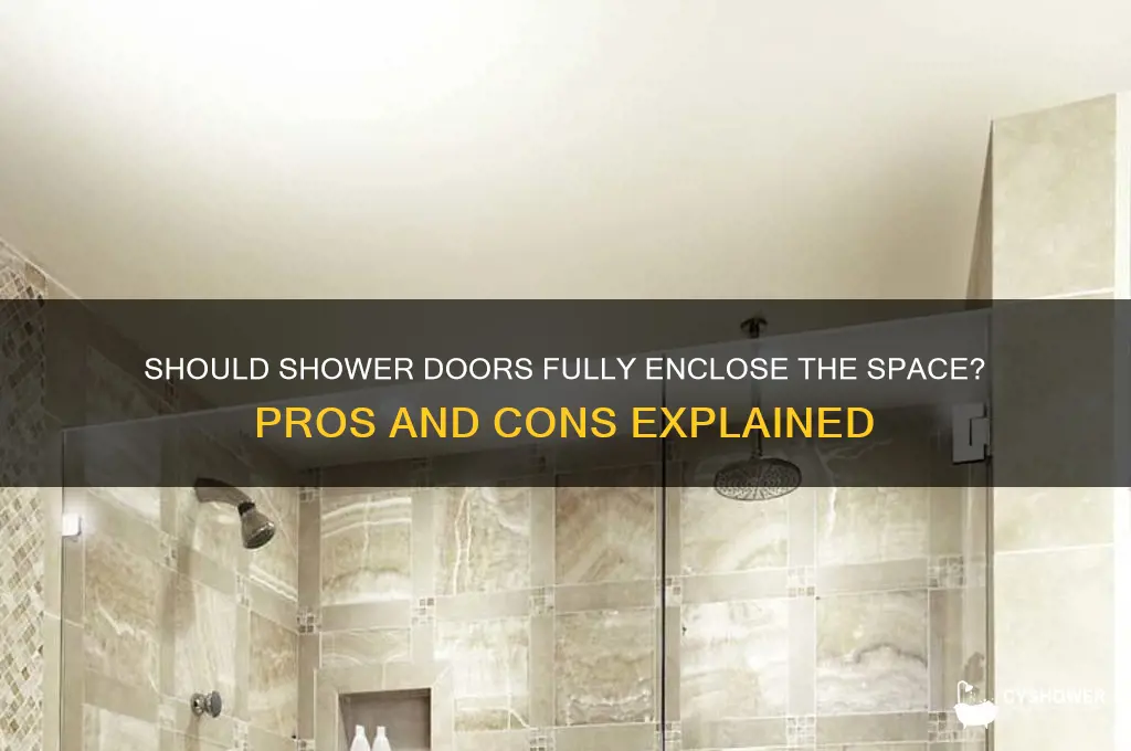 should a shower door enclose the whole door space