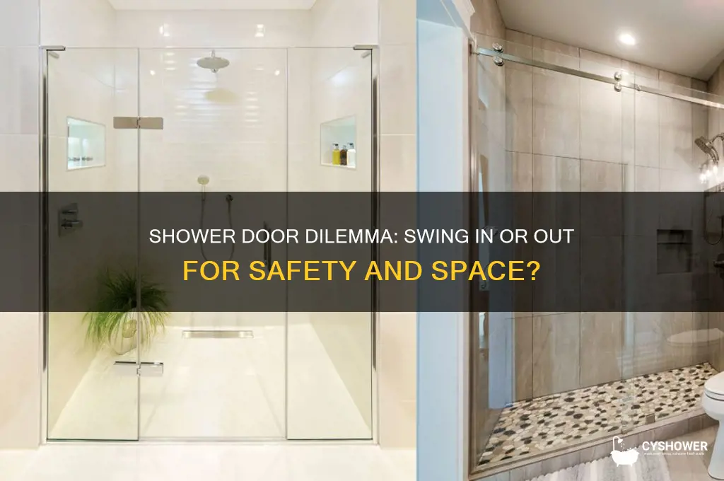 should a shower door swing in or out