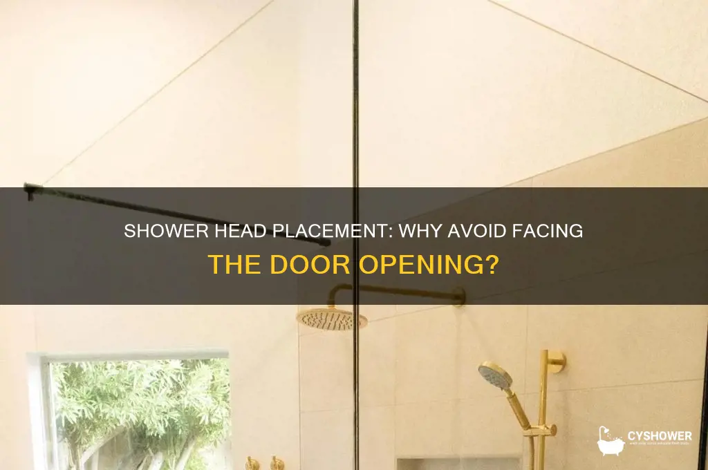 should a shower head not face the door opening