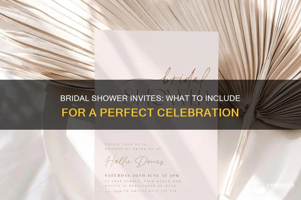 should anything be included with bridal shower invitations