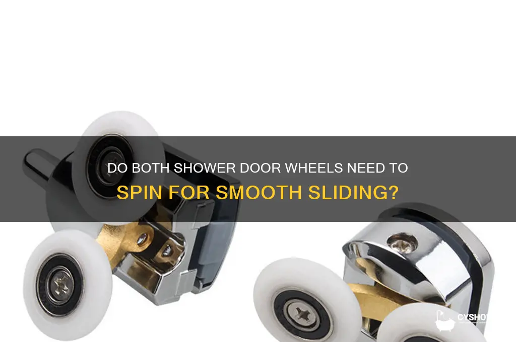 should both wheels on my sliding shower door spin