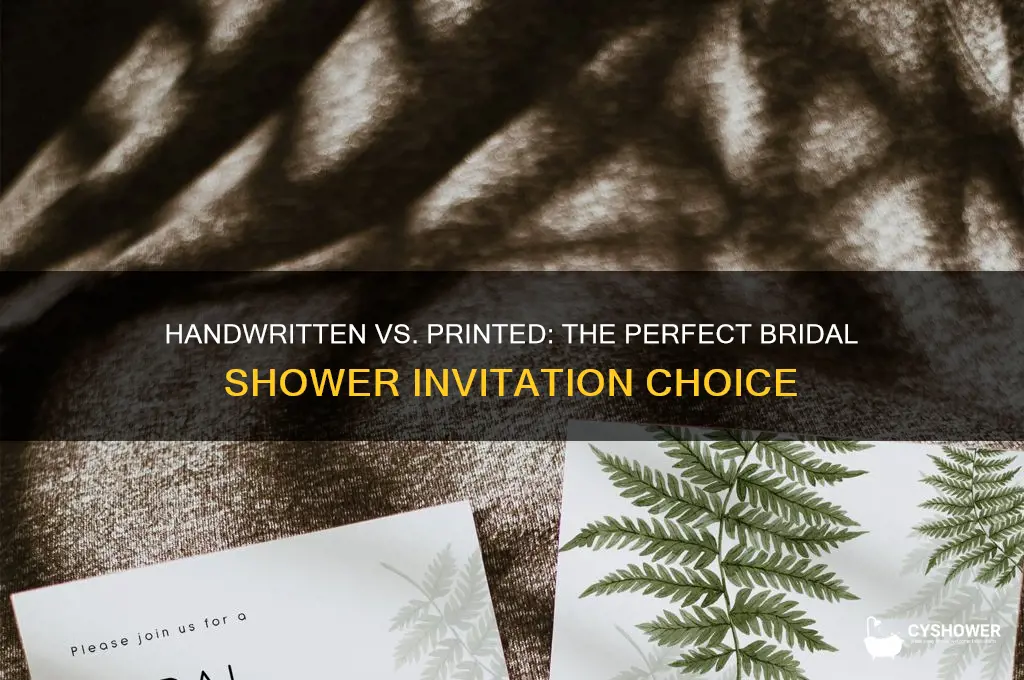 should bridal shower invitations be handwritten