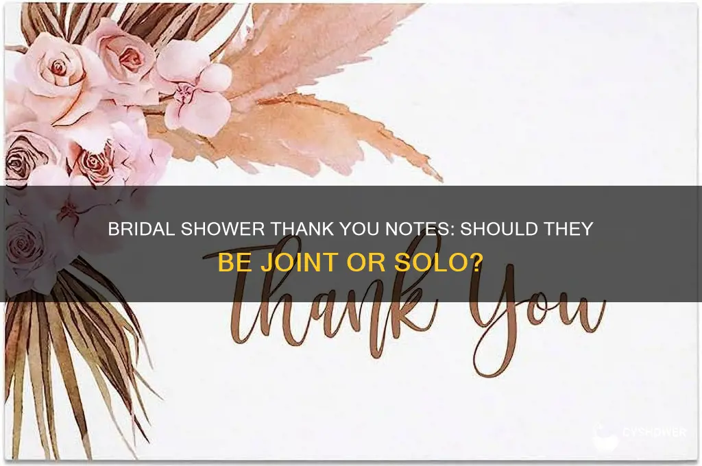 should bridal shower thank yous be from bride and groom