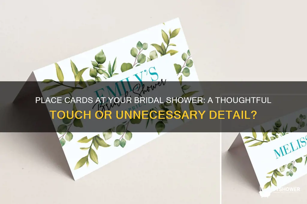 should i have place cards at mu bridal shower