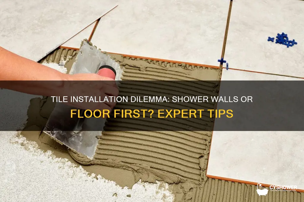 should i install tile around shower or floor first