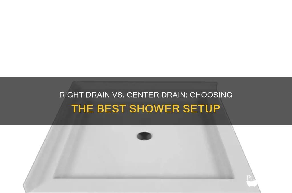 should i intall a rtight drain or center drain shower