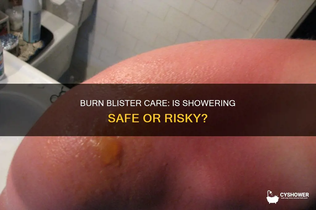 should i take a shower with a burn blister