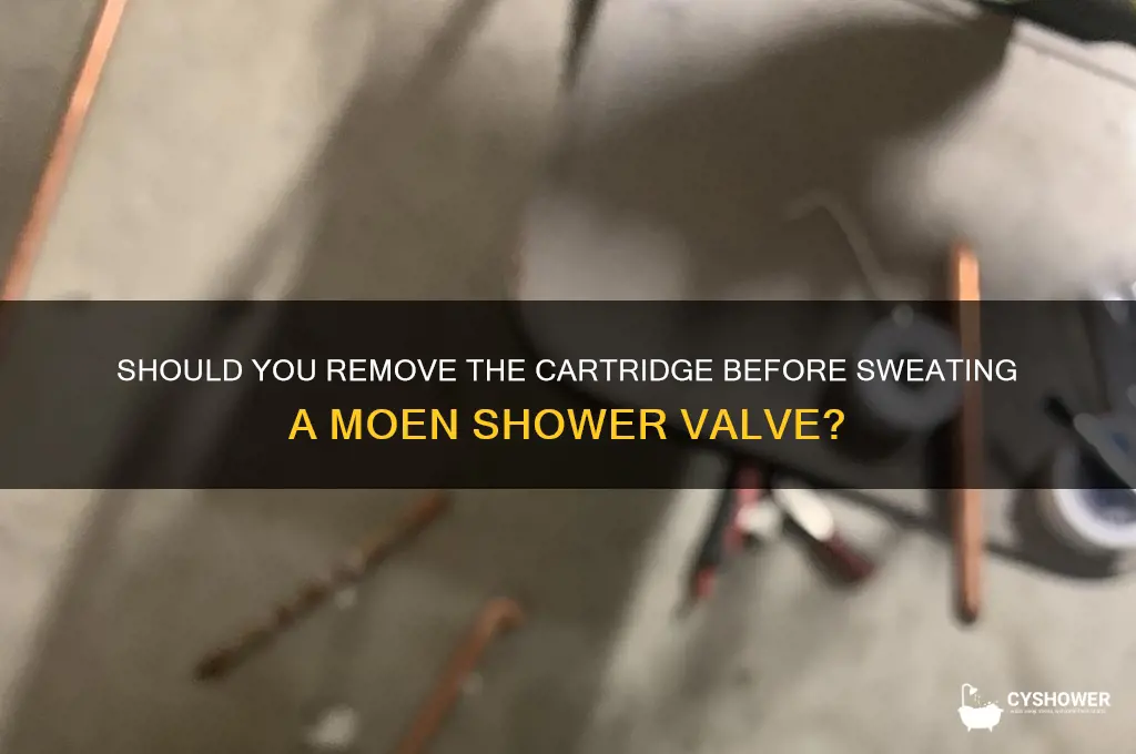 should i take out cartridfe before sweating moen shower valve