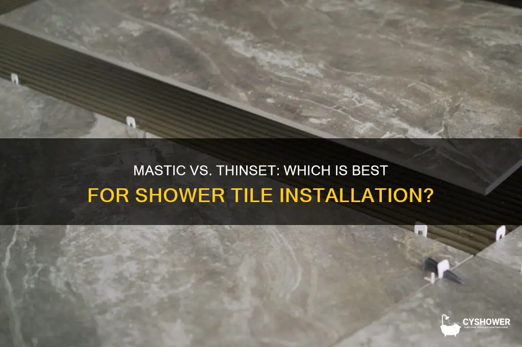should i use mastic or thinset for shower tile