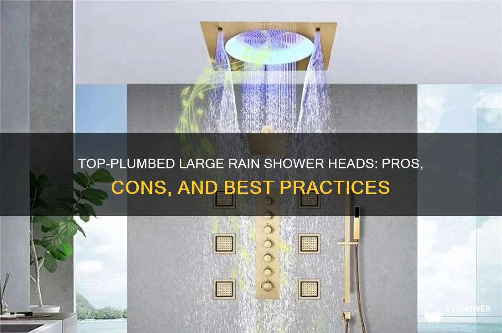 should large rain shower head be plumbed from top