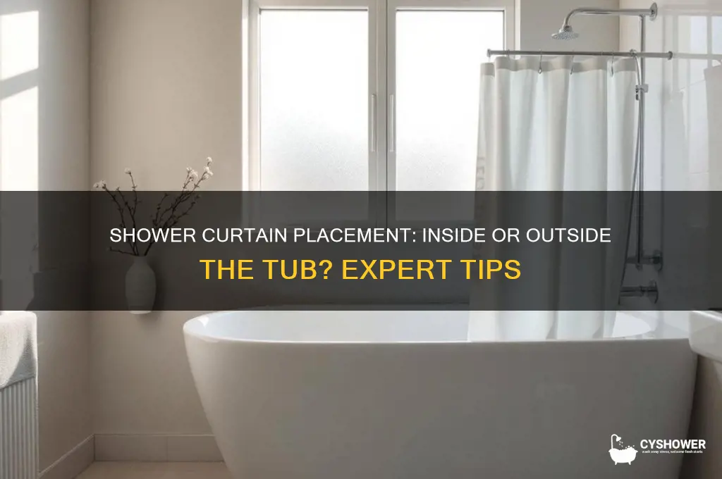 should shower curtain go inside or outside tub