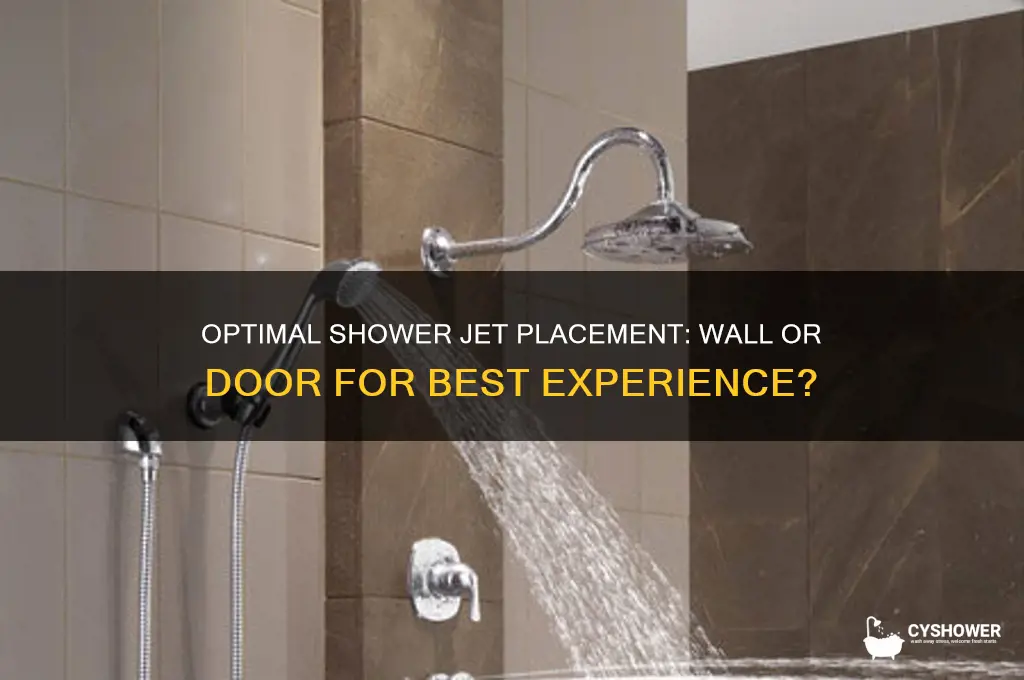 should shower jets be closer to wall or shower door