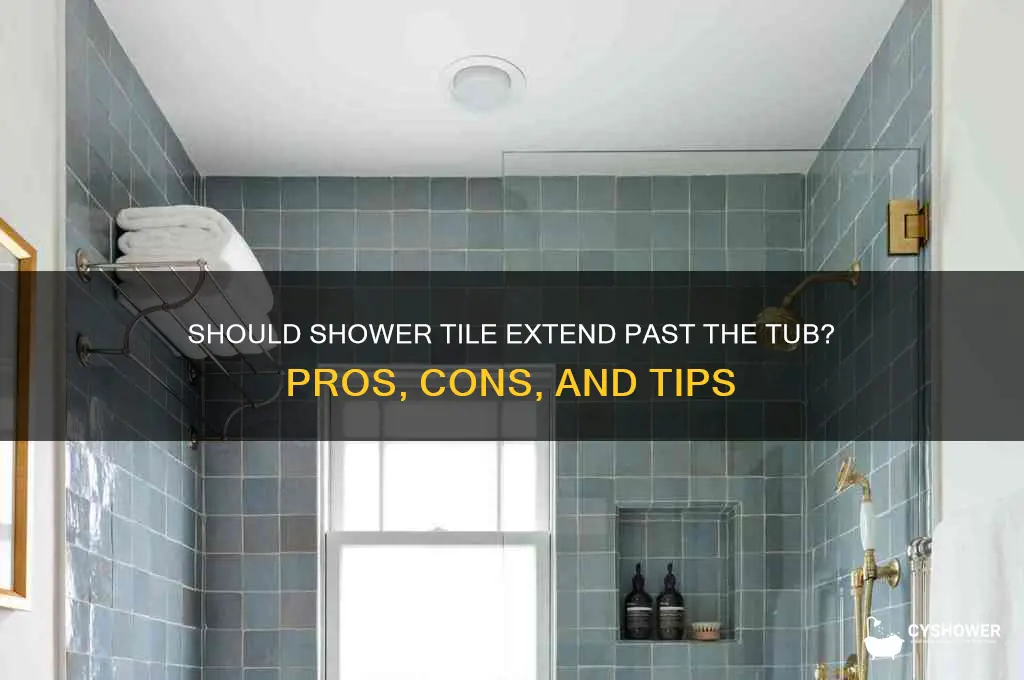 should shower tile extend past tub