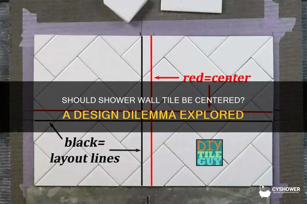 should shower wall tile be centered
