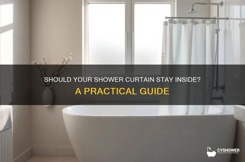 should the shower curtain go in the shower