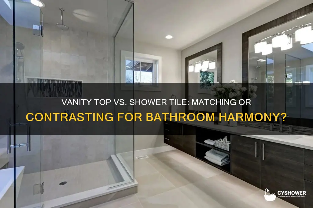 should vanity top match shower tile
