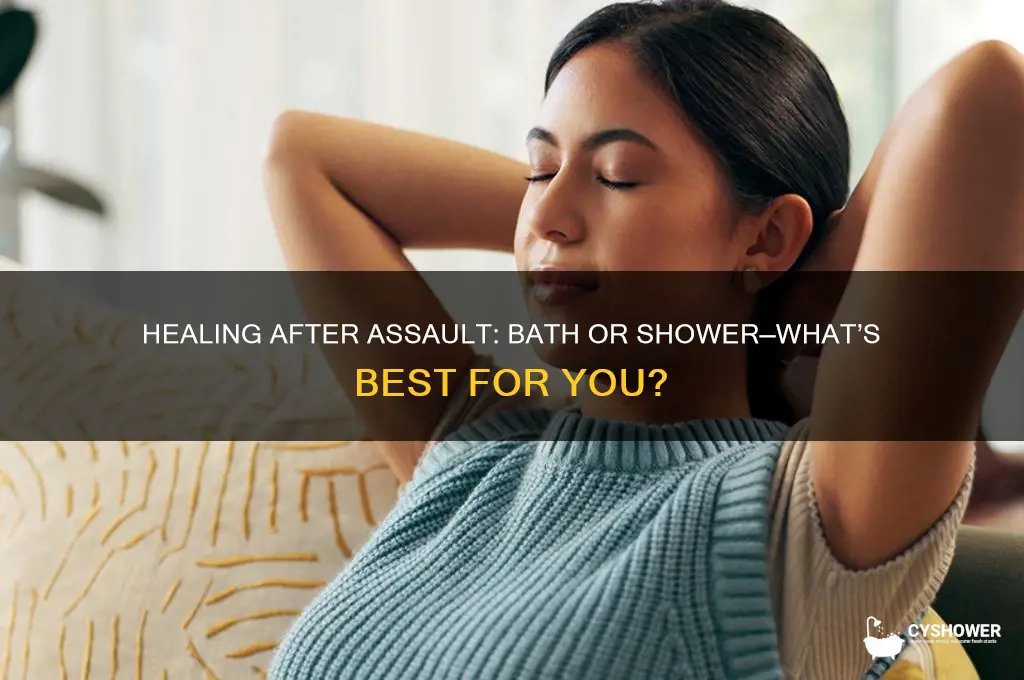 should you bath or take a shower after being raped