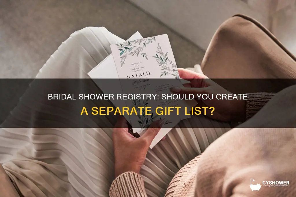 should you have a separate registry for bridal shower