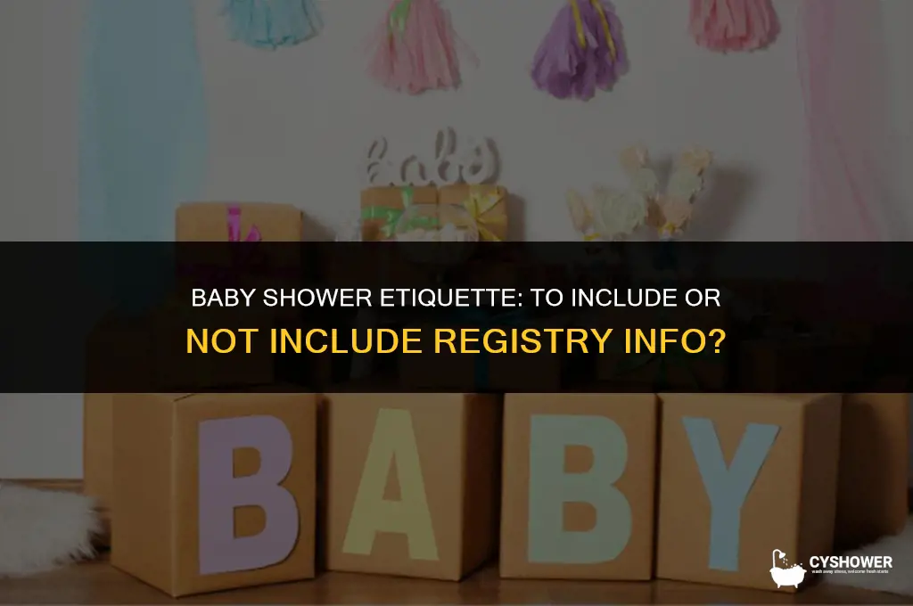 should you include registry information on baby shower invitations