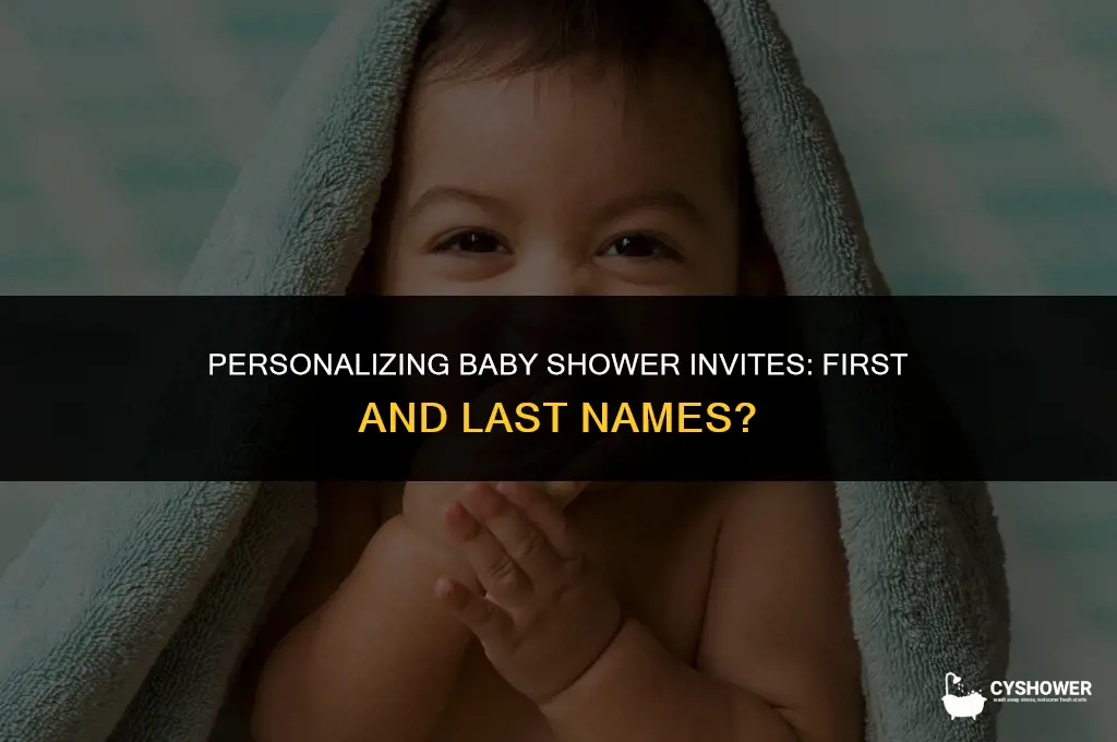 should you put first and last name on baby shower