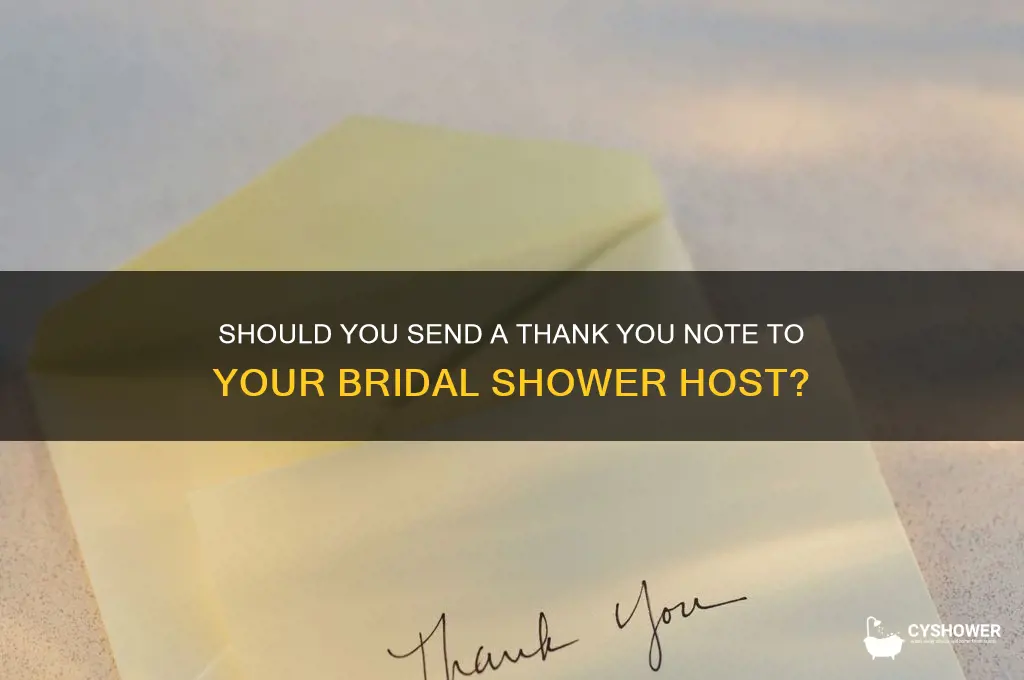 should you send a thank you to bridal shower host