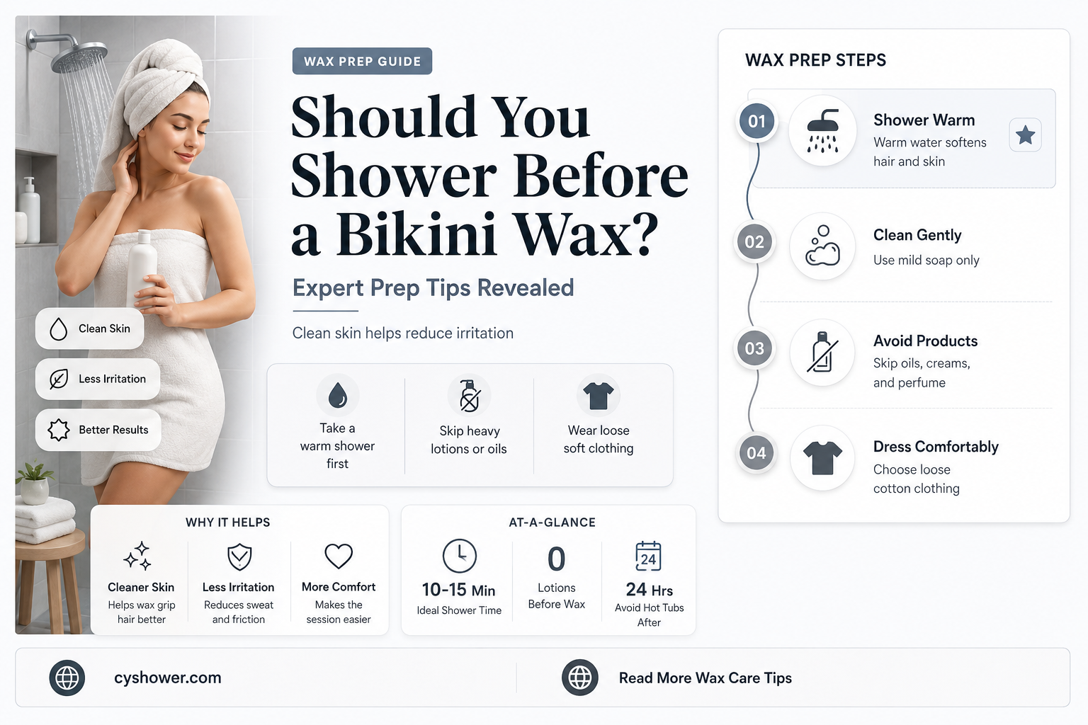 can i shower before a bikini wax