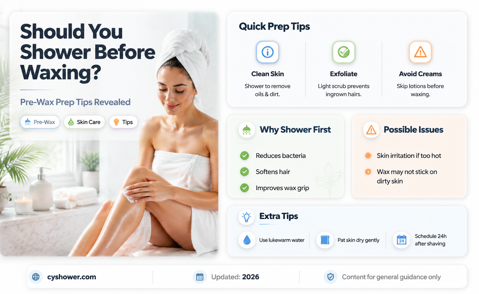 are you suppsoed to shower before you get waxed