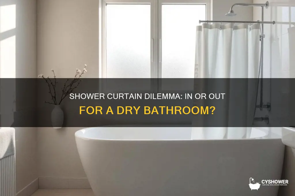 should you shower with the shower curtain in or out